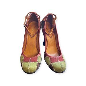Vince Camuto patch work suede Wedge